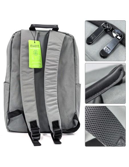Ewent EW2538 maletines para portátil 40,9 cm (16.1") Mochila Gris