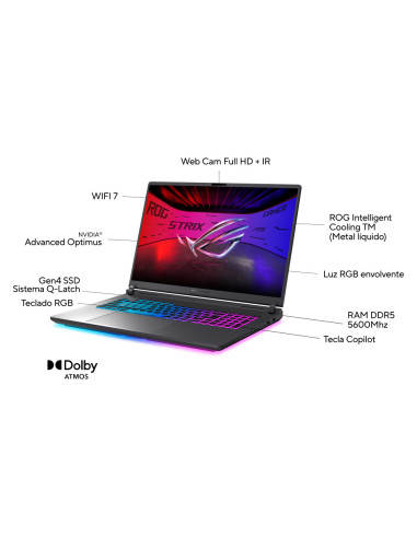 ASUS ROG Strix G18 G815JMR-S8051 - Ordenador Portátil Gaming de 18" WUXGA 144Hz (Intel Core i7-14650HX, 32GB RAM, 1TB SSD, NVIDI