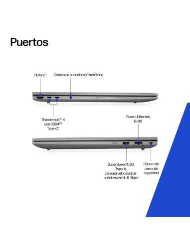 HP ZBook 8 G1i 16 Wolf Pro Security Edition - Data Science Intel Core Ultra 7 265H Estación de trabajo móvil 40,6 cm (16") Panta