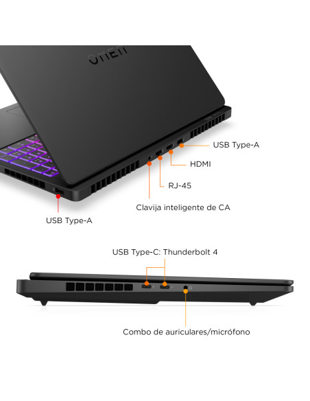 HP OMEN MAX Gaming Laptop 16-ah0039ns Intel Core Ultra 9 275HX Portátil 40,6 cm (16") WQXGA 32 GB DDR5-SDRAM 1 TB SSD NVIDIA GeF