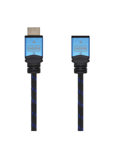 AISENS Cable HDMI V2.0 Prolongador Premium Alta Velocidad / HEC 4K@60Hz 18Gbps, A/M-A/H, Negro/Azul, 2.0m