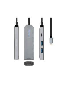 Gembird Adaptador combinado USB tipo C 8 en 1 (Hub + HDMI + PD + lector de tarjetas + LAN)