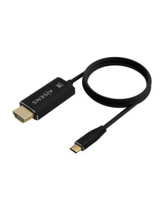AISENS Cable Conversor Aluminio USB-C A HDMI 2.1 8k@60Hz, USB-C/M-HDMI/M, Negro, 1.0m 2