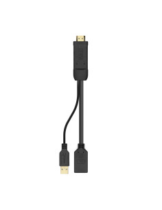 AISENS Conversor Activo HDMI 2.0 + USB Alim. a DISPLAYPORT V1.2, HDMI/M-USB/M-DP/H, Negro, 10CM 2