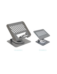 TooQ Soporte Elevador con rotación 360° y ajustable, para dispositivos de hasta 13”, Color Gris Oscuro 2