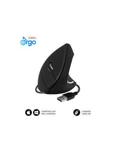 SUBBLIM SUBMO-EDGVU01 ratón Universal mano derecha USB tipo A Óptico 1600 DPI