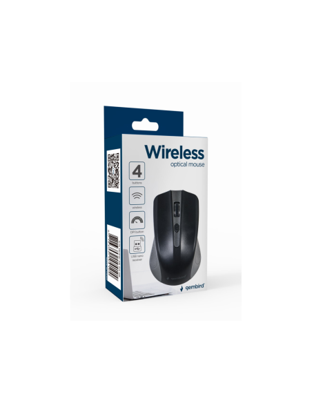 Gembird MUSW-4B-04-GB ratón Oficina Ambidextro RF inalámbrico Óptico 1600 DPI