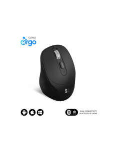 SUBBLIM RATON OPTICO DUAL COMFORT ERGO DUAL BATERIA NEGRO ratón Universal mano derecha Bluetooth + USB Type-A Óptico 2400 DPI