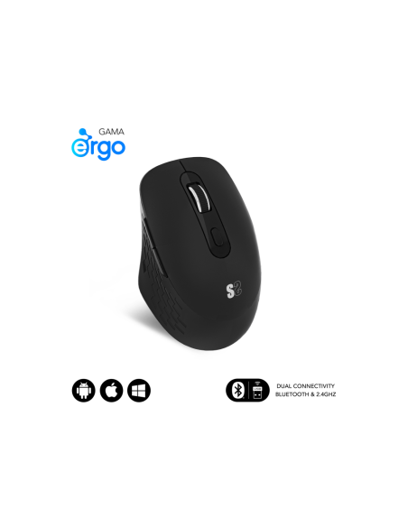 SUBBLIM SUBMO-EDCUR01 ratón Universal mano derecha Bluetooth + USB Type-A Óptico 1600 DPI