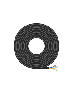 AISENS Cable de Red Exterior Impermeable RJ45 Cat.6 UTP Rígido CCA AWG23, Negro, 100M 2