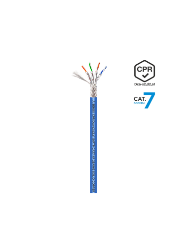 AISENS Cable de Red RJ45 LSZH CPR Dca CAT.7 600 MHZ S/FTP AWG23, Azul, 500 m
