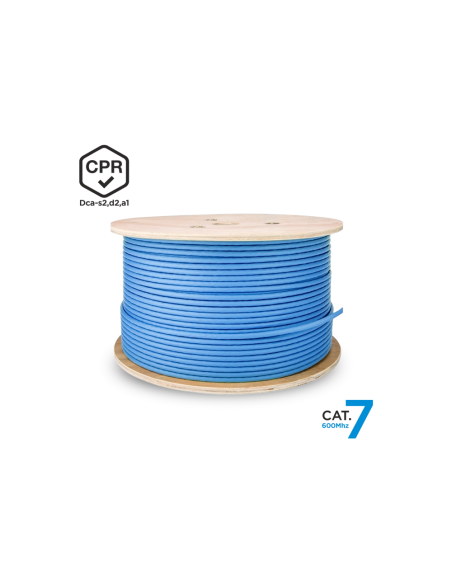 AISENS Cable de Red RJ45 LSZH CPR Dca CAT.7 600 MHZ S/FTP AWG23, Azul, 500 m