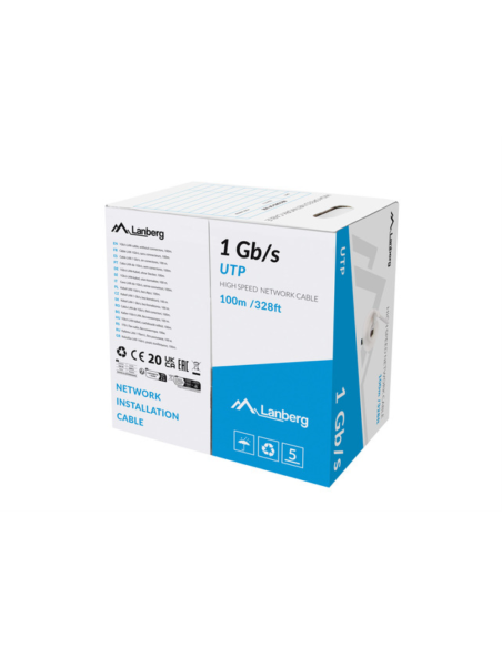 Lanberg LCU6-10CC-0100-S cable de red Gris 100 m U/UTP (UTP)