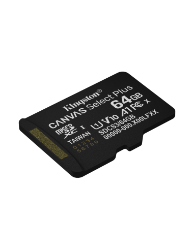 Kingston Technology 64GB microSDXC Canvas Select Plus Gen3 100MB/s A1 (Incluye adaptador de SD)