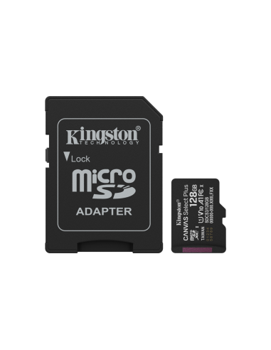 Kingston Technology 128GB microSDXC Canvas Select Plus Gen3 150MB/s A1 (Incluye adaptador de SD)