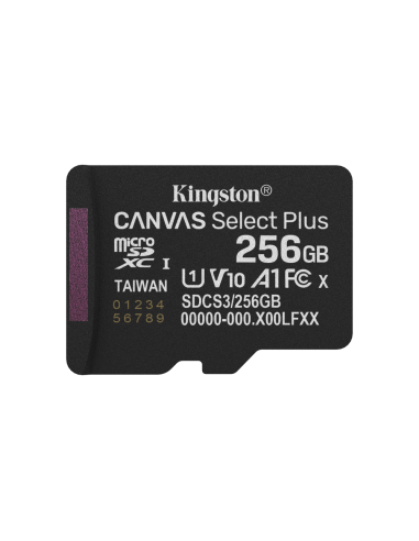 Kingston Technology 256GB microSDXC Canvas Select Plus Gen3 150MB/s A1 (Incluye adaptador de SD)