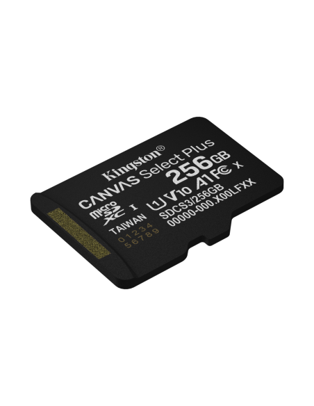 Kingston Technology 256GB microSDXC Canvas Select Plus Gen3 150MB/s A1 (Incluye adaptador de SD)