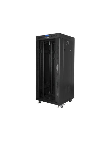 Lanberg free standing rack 19inch cabinet 27U 600x600 glass door LCD flat pack black Rack o bastidor independiente