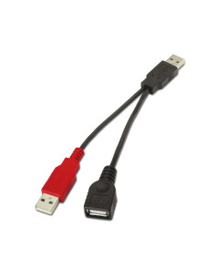 AISENS A101-0030 cable USB USB 2.0 0,15 m 2 x USB A USB A Negro, Rojo 2