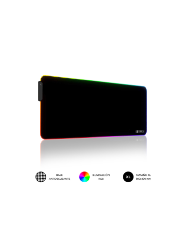 SUBBLIM Alfombrilla/Tapete Ratón Luz LED RGB 9 colores Extra Grande