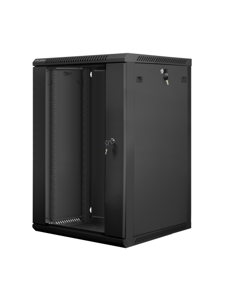 Lanberg WF01-6618-10B armario rack 18U Bastidor de pared Negro