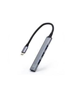 Ewent EW1145 hub de interfaz USB 3.2 Gen 1 (3.1 Gen 1) Type-C 5000 Mbit/s Gris, Plata