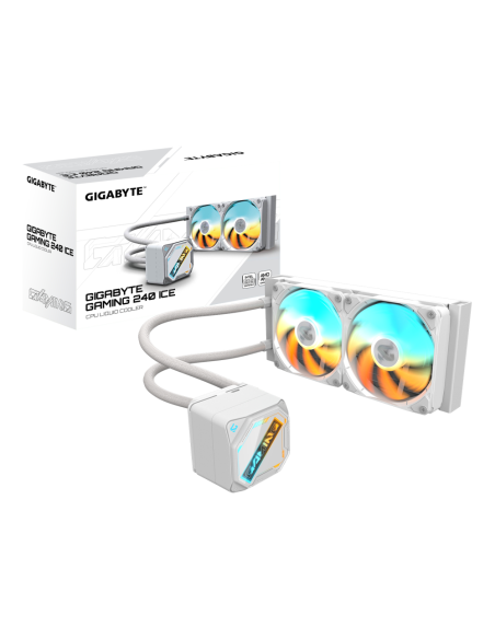 GIGABYTE GAMING 240 ICE Refrigeración Líquida para CPU - 2x120mm Ventiladores ARGB, mecanismo de enclavamiento deslizante, DAISY