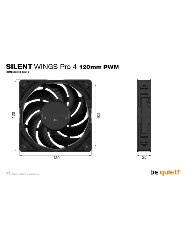 be quiet! SILENT WINGS PRO 4 | 120mm PWM Carcasa del ordenador Ventilador 12 cm Negro 1 pieza(s)