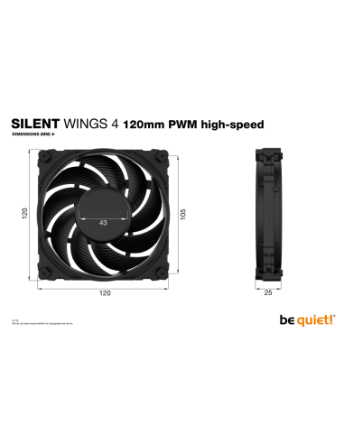 be quiet! SILENT WINGS 4 | 120mm PWM high-speed Carcasa del ordenador Ventilador 12 cm Negro 1 pieza(s)