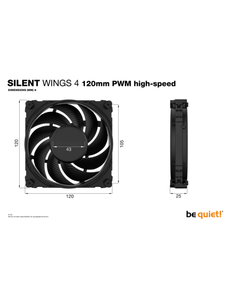 be quiet! SILENT WINGS 4 | 120mm PWM high-speed Carcasa del ordenador Ventilador 12 cm Negro 1 pieza(s)