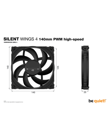 be quiet! SILENT WINGS 4 | 140mm PWM high-speed Carcasa del ordenador Ventilador 14 cm Negro 1 pieza(s)