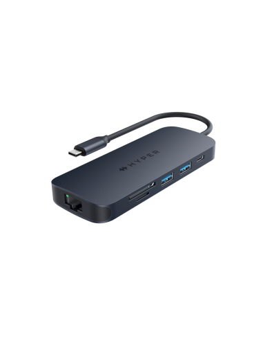 HYPER HD4004GL hub de interfaz USB 3.2 Gen 1 (3.1 Gen 1) Type-C 10000 Mbit/s Azul, Gris