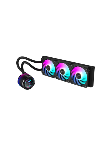 GIGABYTE AORUS WATERFORCE X II 360 Refrigerador de CPU líquido AIO - 3x ventiladores ARGB de 120 mm, pantalla LCD a todo color, 