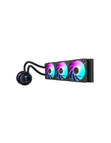 GIGABYTE AORUS WATERFORCE X II 360 Refrigerador de CPU líquido AIO - 3x ventiladores ARGB de 120 mm, pantalla LCD a todo color, 