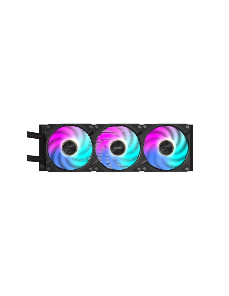 GIGABYTE AORUS WATERFORCE X II 360 Refrigerador de CPU líquido AIO - 3x ventiladores ARGB de 120 mm, pantalla LCD a todo color, 