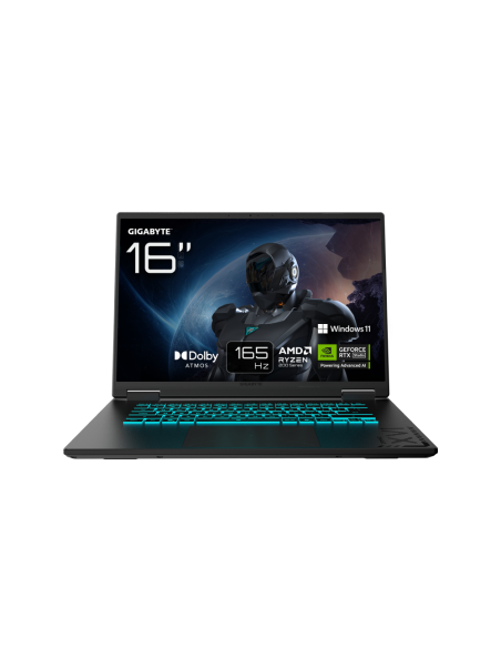 GIGABYTE GAMING A16 3VHK3PT864SD ordenador portatil AMD Ryzen™ 7 260 Portátil 40,6 cm (16") WUXGA 32 GB DDR5-SDRAM 1 TB SSD NVID