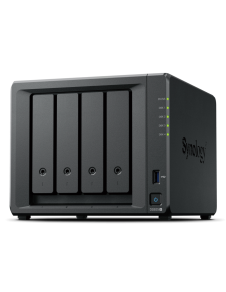 Synology DiskStation DS925+ servidor de almacenamiento NAS Ryzen Embedded V1500B 4 GB DDR4 0 TB Negro