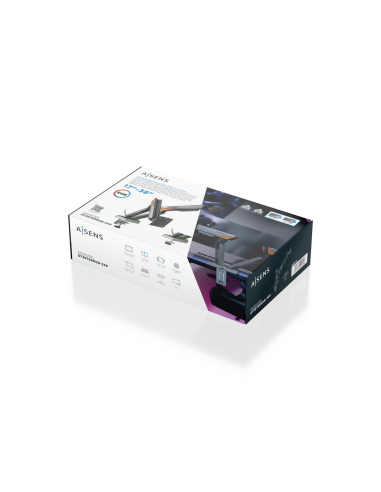 AISENS DT38TSRRGB-349 soporte para monitor 96,5 cm (38") Escritorio Negro, Blanco