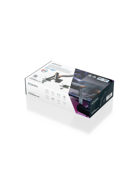 AISENS DT38TSRRGB-349 soporte para monitor 96,5 cm (38") Escritorio Negro, Blanco