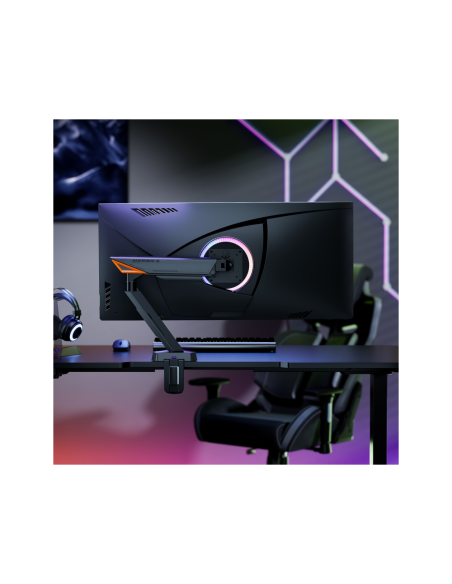 AISENS DT49TSRRGB-347 soporte para monitor 124,5 cm (49") Escritorio Negro, Gris