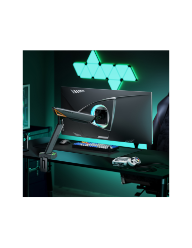 AISENS DT49TSRRGB-347 soporte para monitor 124,5 cm (49") Escritorio Negro, Gris