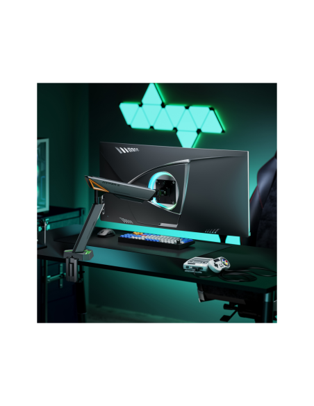 AISENS DT49TSRRGB-347 soporte para monitor 124,5 cm (49") Escritorio Negro, Gris