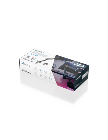 AISENS DT49TSRRGB-347 soporte para monitor 124,5 cm (49") Escritorio Negro, Gris