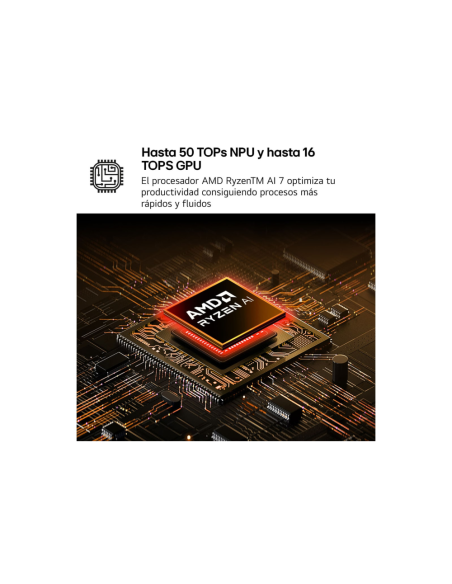 LG Gram 15Z80T-G.AU88B ordenador portatil AMD Ryzen AI 7 350 Portátil 39,6 cm (15.6") Full HD 32 GB LPDDR5x-SDRAM 1 TB SSD Wi-Fi