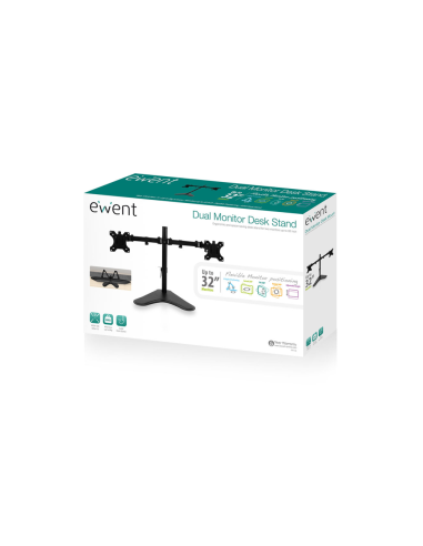Ewent EW1536 soporte para monitor 81,3 cm (32") Escritorio Negro