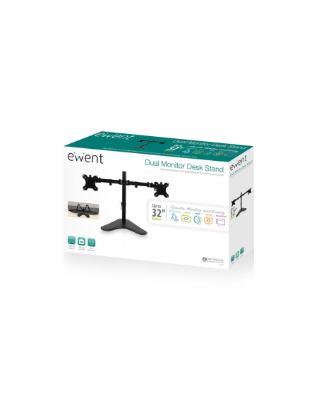 Ewent EW1536 soporte para monitor 81,3 cm (32") Escritorio Negro
