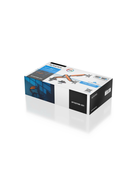 AISENS DT32TSR-251 soporte para monitor 81,3 cm (32") Negro, Naranja Escritorio