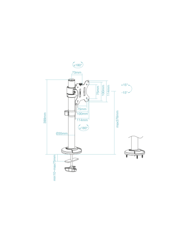 TooQ DB1131TN-B soporte para monitor 81,3 cm (32") Escritorio