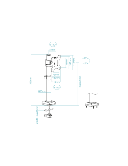 TooQ DB1131TN-B soporte para monitor 81,3 cm (32") Escritorio