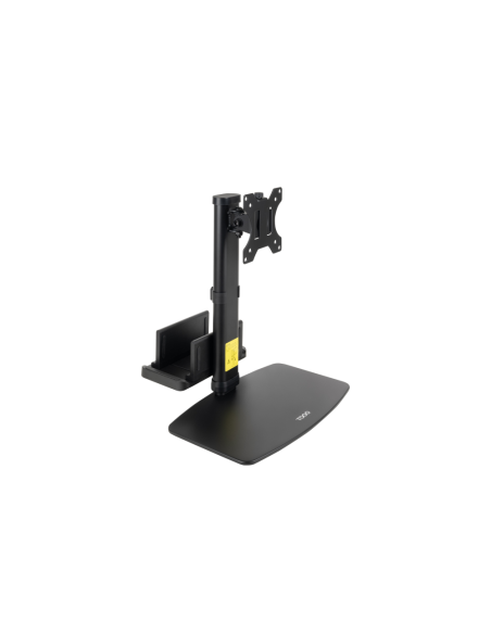 TooQ Soporte de mesa para pantallas 17”-27” con soporte integrado para CPU Ligera